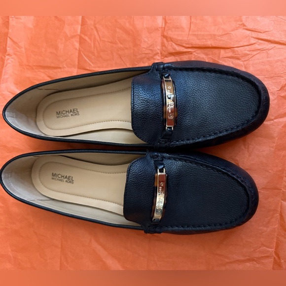 Michael Kors Black Leather Loafers for Women - Picture 1 of 3